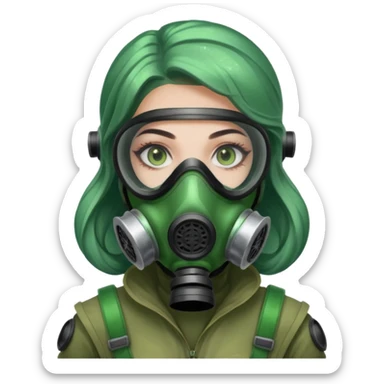 glitter green viper valorant female gas mask sticker