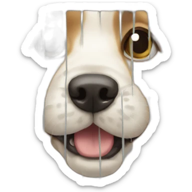 Dog in a cage sticker