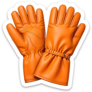 gloves: orange color sticker