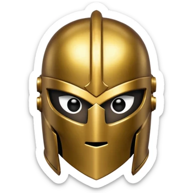 Gold spartan helmet the face is blacked out white eyes  sticker