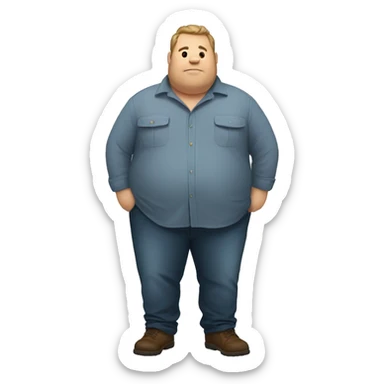 Fat man with overshirt profile picture sticker