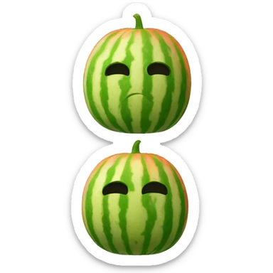 a ridiculous melon knight's head sticker