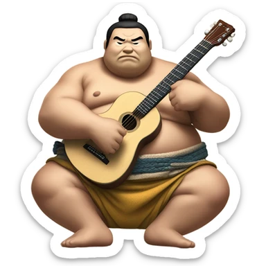 Sumo wrestler guitar sticker