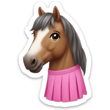 horse with pink skirt sticker