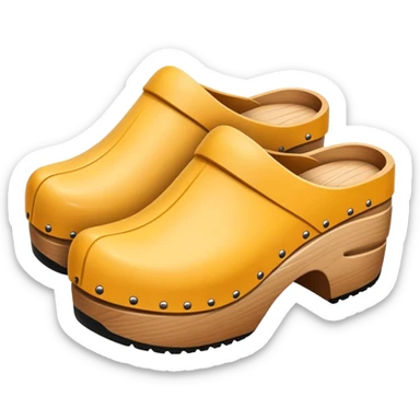simple wooden traditional minimal clog  sticker