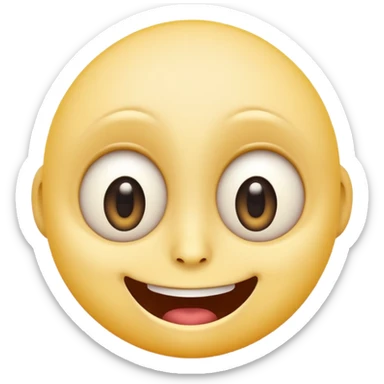 freaky emoji with unsettling expression and exaggerated features sticker