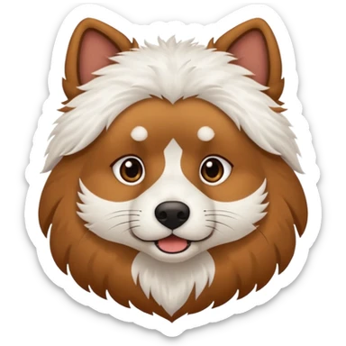 I want a brown Anjing kampung(talamian) with white furs from jaw below.  sticker