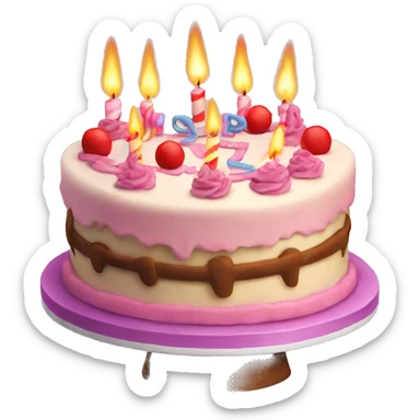 Happy birthday cake only sticker
