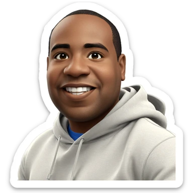 smiling boy in american hoodie sticker