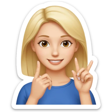 Casi como el primero, pero que no sean dos dedos, y que ese dedo solo este como el 2 dedo de la segunda mujer sticker