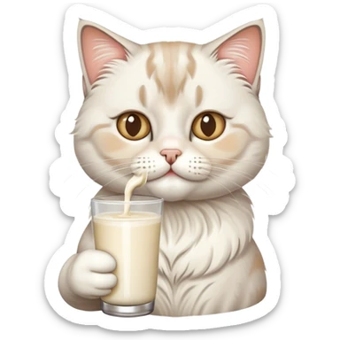 British cat drinking milk sticker