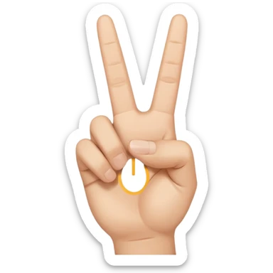 peace sign emoji but with the middle and ring fingers up not the index finger sticker