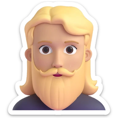 young man with blonde hair and neat medium beard sticker