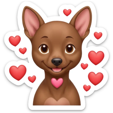 Muscular Xoloitzcuintle Dog smiling with hearts coming from eyes sticker
