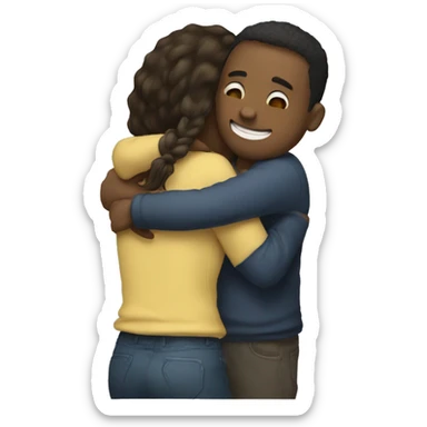 Girl hugging lover sticker