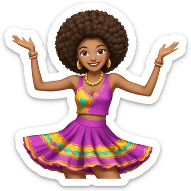 afro american woman dancing in miami  sticker