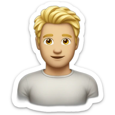 homme + touffe de cheveux blond sticker