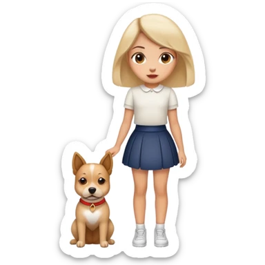 Girl dressed like a dog and in short skirt  sticker
