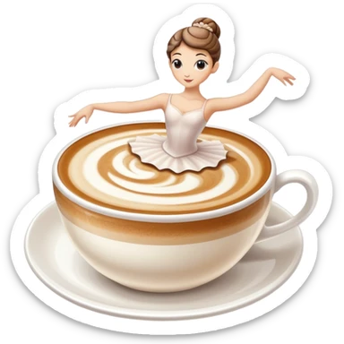 A ballerina that is a cappuccino  sticker