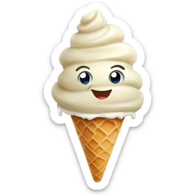 vanilla icecream cone  sticker
