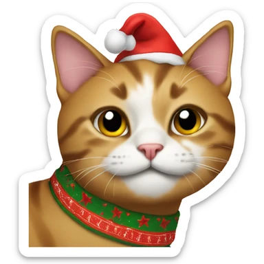 cat wearing a christmas shirt sticker