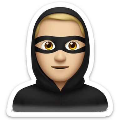 white man in a black balaclava sticker