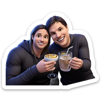 friends having fun at bar sticker