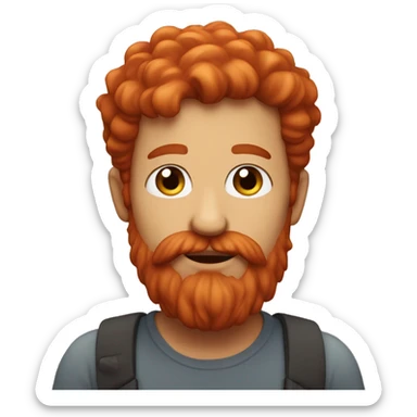 Red bearded man with heart eyes  sticker