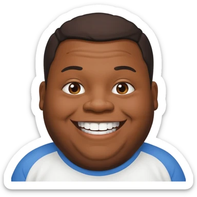 Fat black man with half of missing front tooth sticker