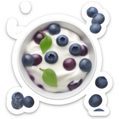 yoghurt bowl with grapes and blueberries sticker