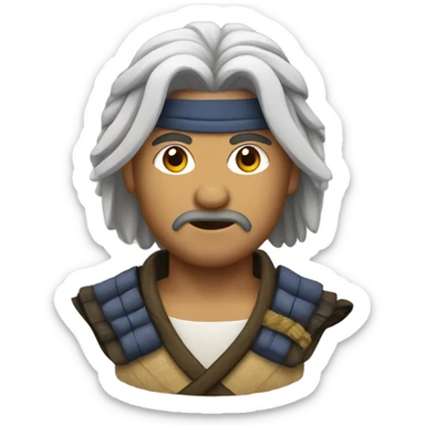 Samurai hippie sticker