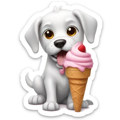 Dog with an ice cream  sticker