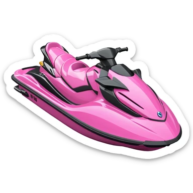 moto de agua rosada sticker