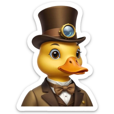 socialite stimpunk  duck sticker