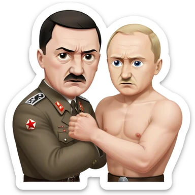 adolf hitler fighting vladimir putin sticker