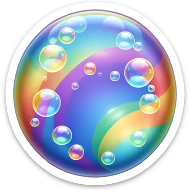 soap bubbles and soap foam transparent soap bubbles shimmering in different colors of the rainbow sticker