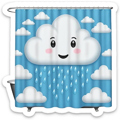 cloud patterned shower curtain sticker