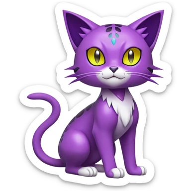 Liepard-Delcatty-Pokémon-Fakémon-hybrid-creature (full body) sticker