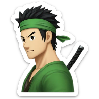 roronoa zoro with black hair sticker