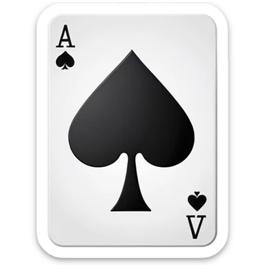ace of spades playing card symbol, classic emoji style, simple sticker