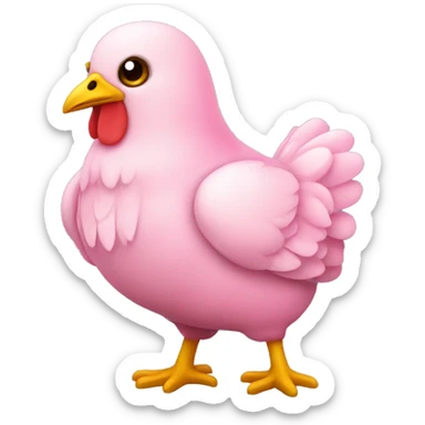 Pollito de color rosa  sticker