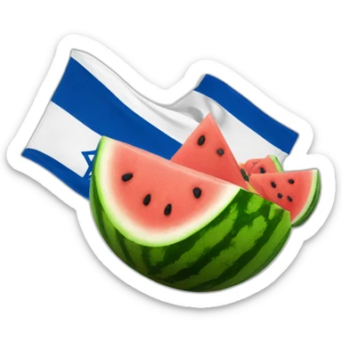 israel flag and watermelon sticker