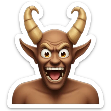 A terrifying emoji with horns and a big laugh sticker