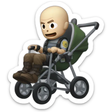 Nemesis de resident evil 3 en poussette sticker