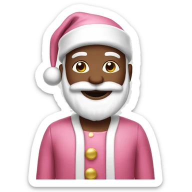 santa with cream pink costume sticker
