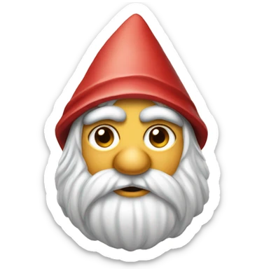 Gnome with long bird and triangulars in the eyes  sticker