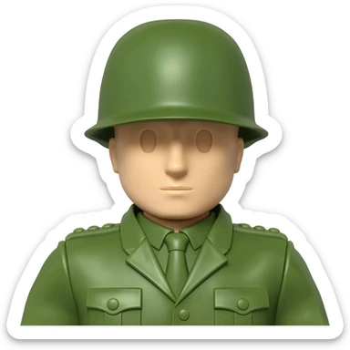 green plastic toy soldier sticker