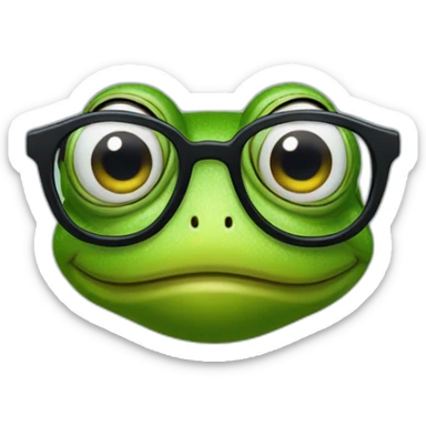 frog wearing glasses sticker