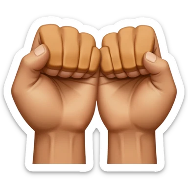 Left and Right fist from the top Perspektive with the Arms crossed over at the wrists  sticker