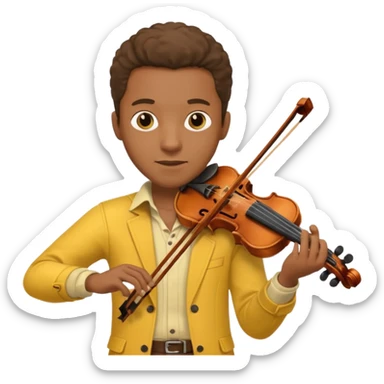 yellow-colored violinist black man  sticker